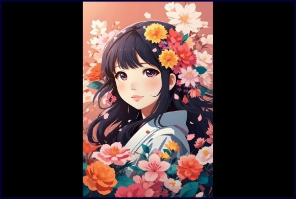 Download Japanese Cute Anime with Flowers - Japanese cute Collection