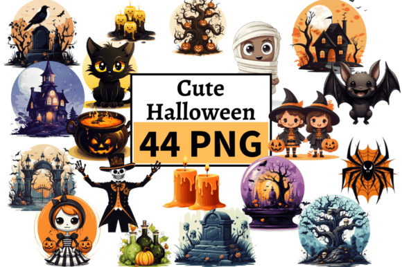 Download Cute Halloween Graphics Bundle 44 PNGs - Halloween graphics Collection