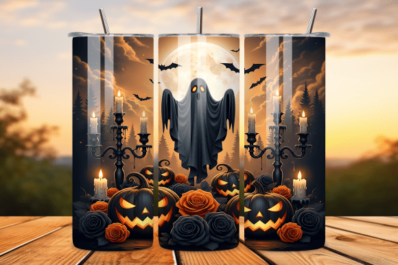 Download 20oz Gothic Spooky Ghost Tumbler Wrap - Gothic spooky Collection